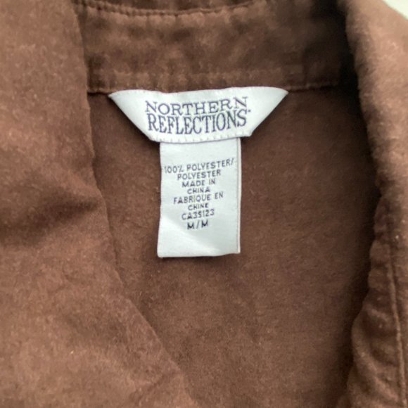 Northern Reflections Suede-like button up Blouse in Medium - Picture 3 of 3